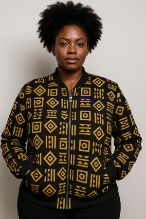 Multicoloured Yellow and Black Unisex Ankara Jacket