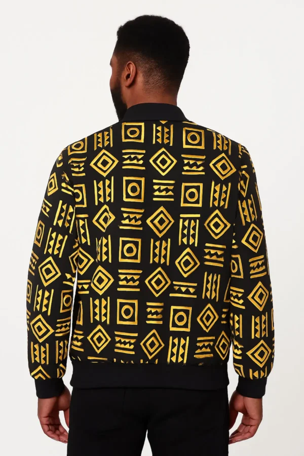 Multicoloured Yellow and Black Ankara Jacket - Image 4