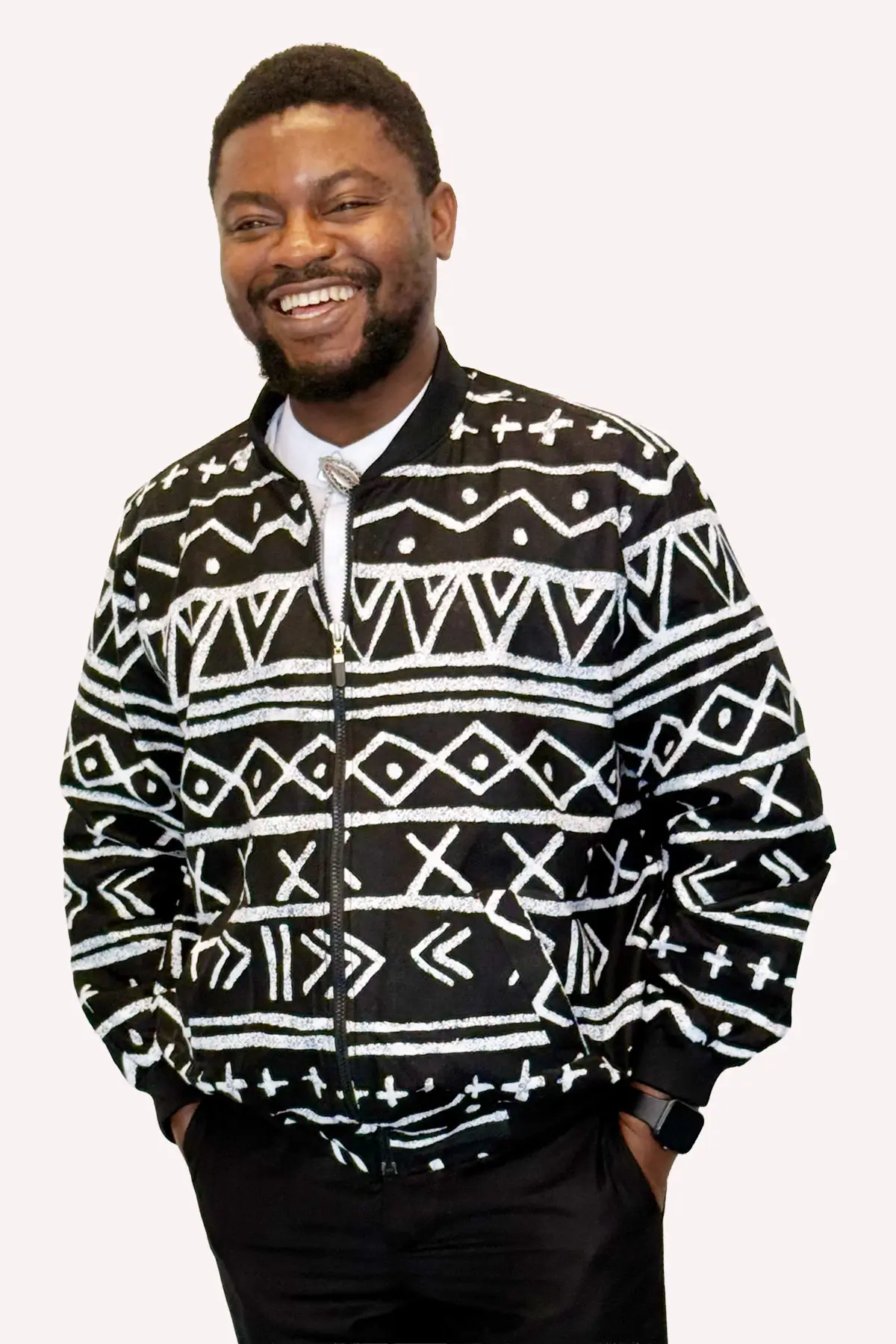 White and Black Bomber Jacket