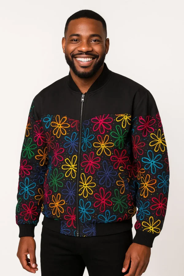 multicoloured ankara jacket