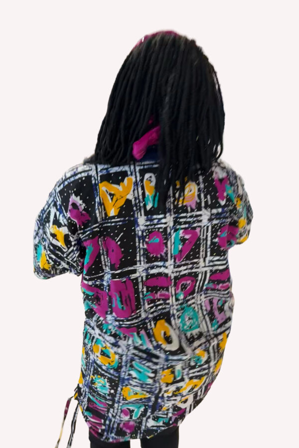 African Print Kimono - Ankara Aso Oke Stone Design - Image 2